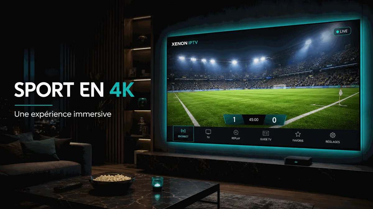 Xenon IPTV — bouquets sport de Xenon TV diffusés en 4K sur grand écran